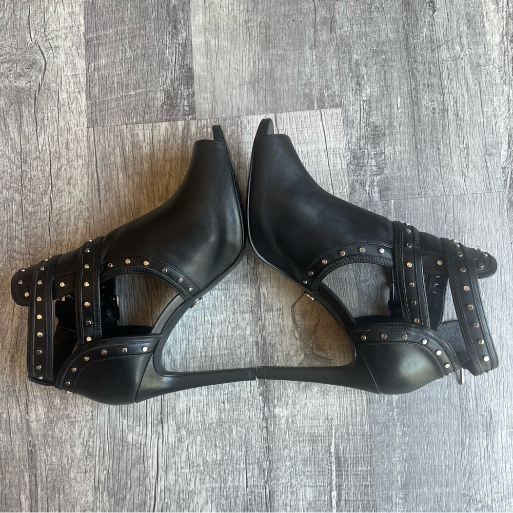 MICHAEL KORS Blaze Open-Toe Black Leather Booties ! - Picture 7 of 8